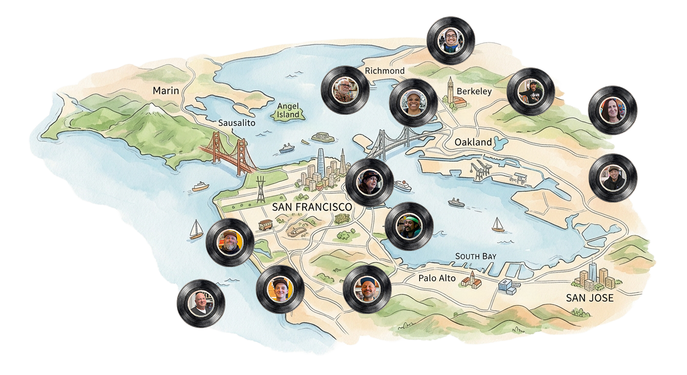 Map of Bay Area record stores