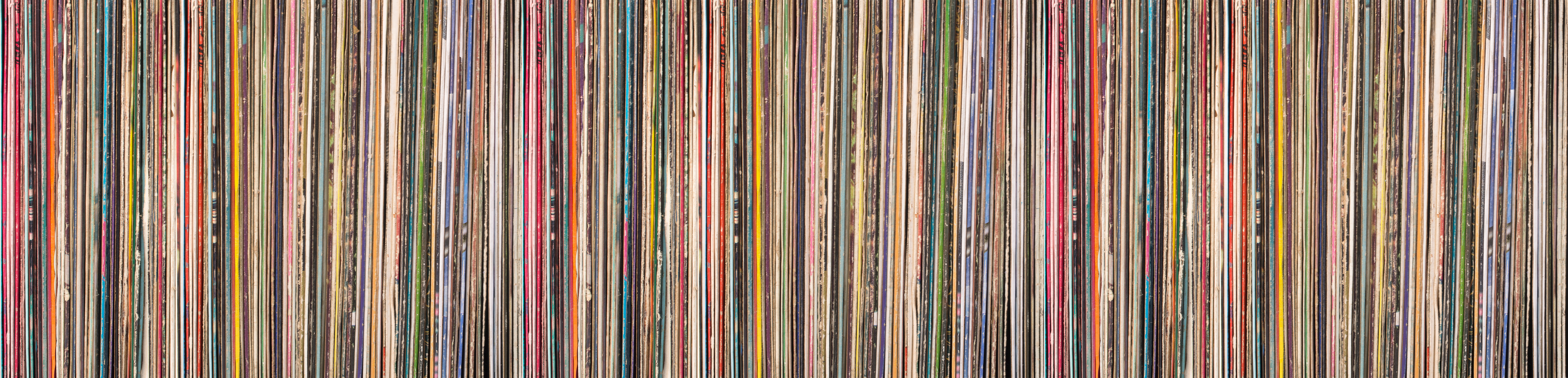 Stacked vinyl records
